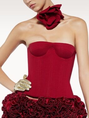 Fanc Club | Dresses | Red Fanci Club Strapless Corset With Floral Rose  Skirt Birthday 2 Piece Worn X | Poshmark